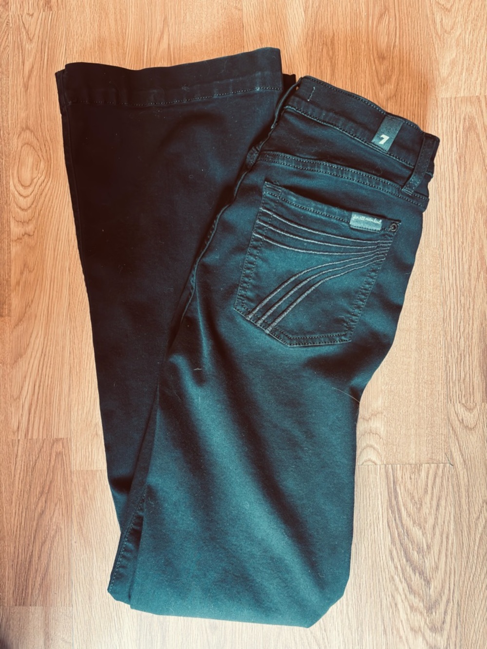 7 for All Mankind Women's Black Dojo Jeans with Contoured Back Pockets